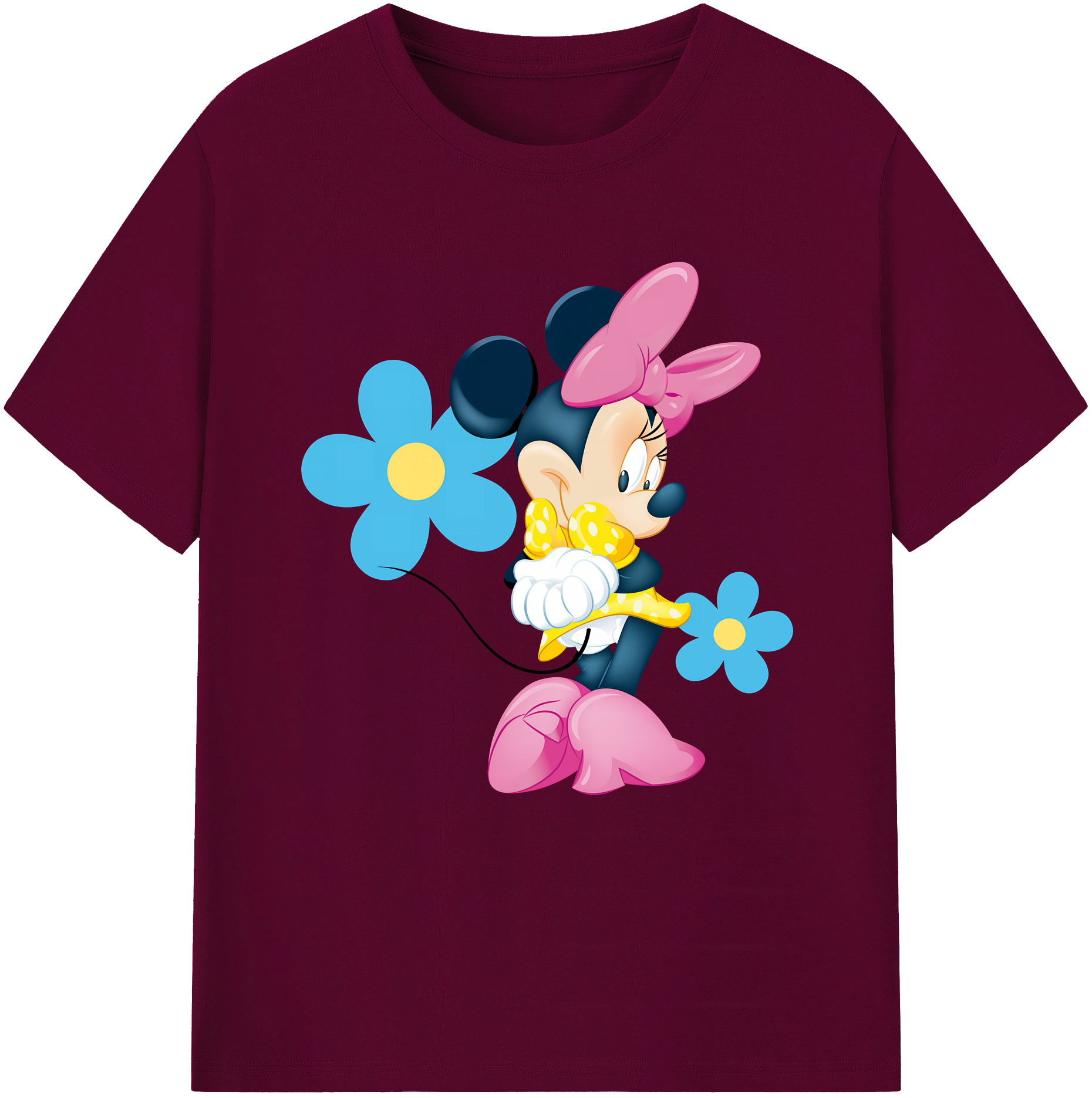 （画像用） ミッキーマウス Mickey Mouse レディースカジュアルプリントTシャツ（綿100％）